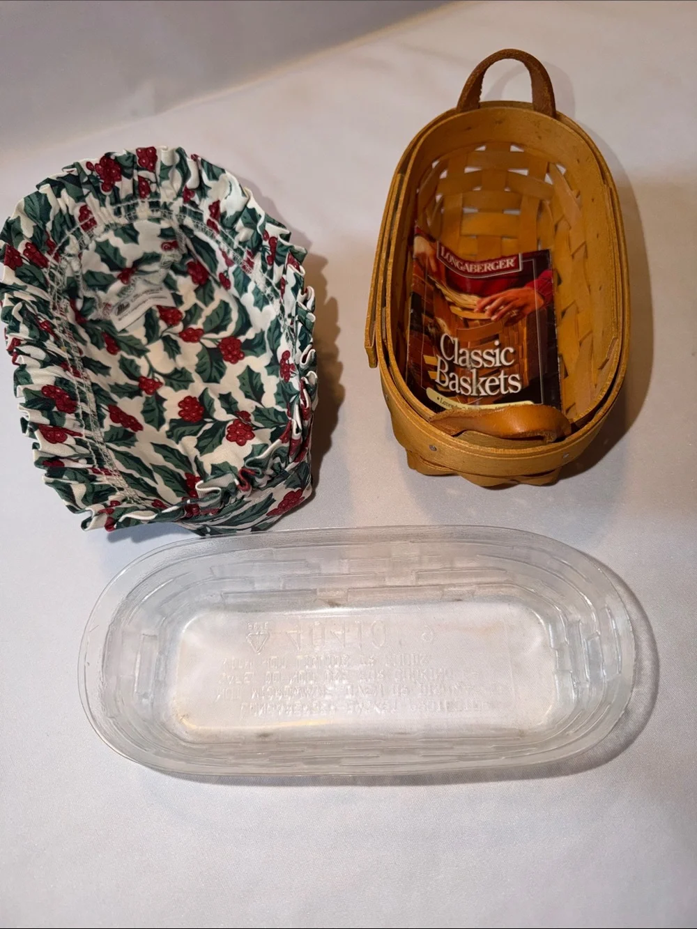 1997 Longaberger Lavender Booking Basket  Handles, Liner And Protector 10138